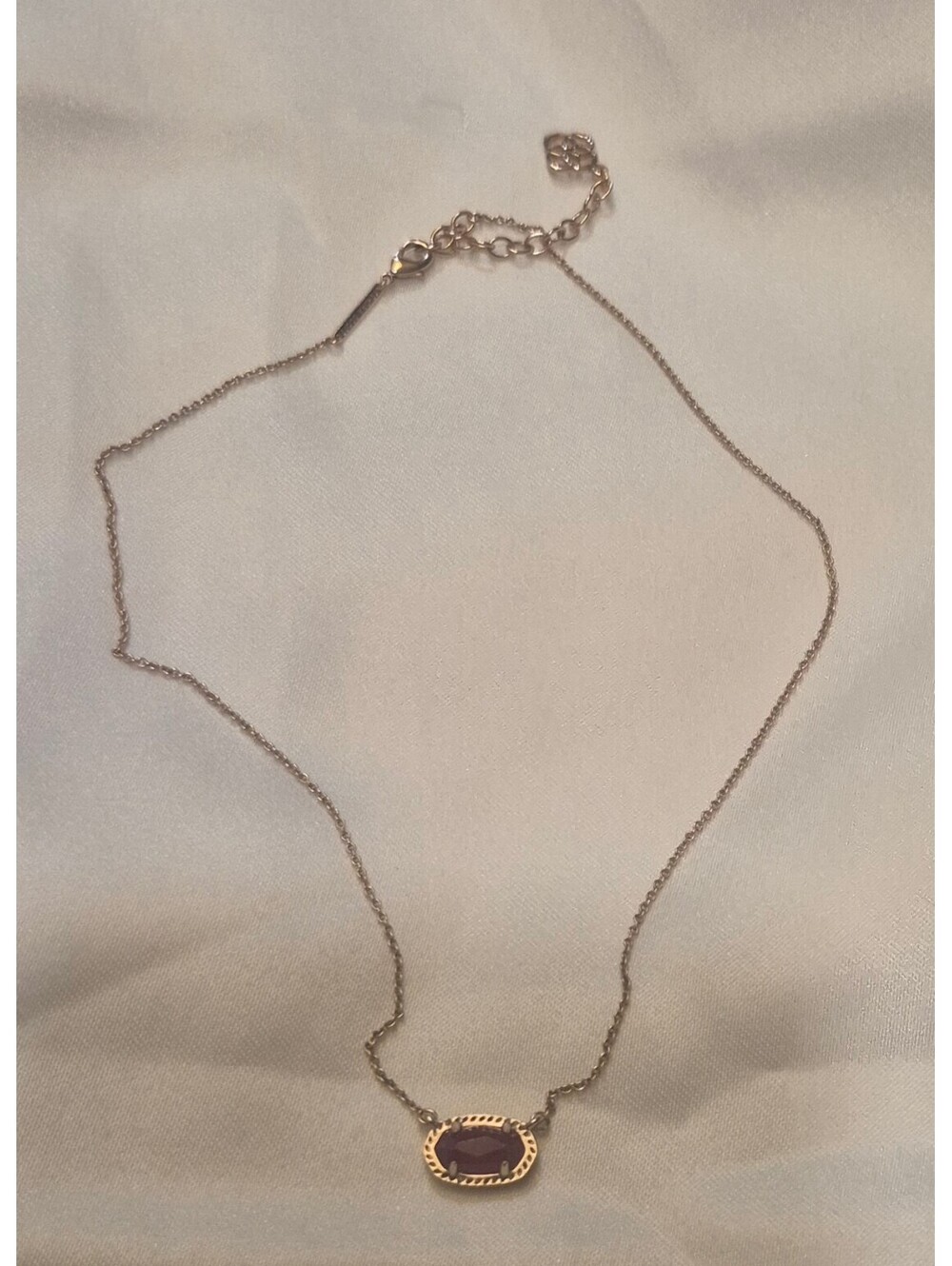 Kendra Scott Gold Elisa Pendant Necklace - Burgundy / Maroon